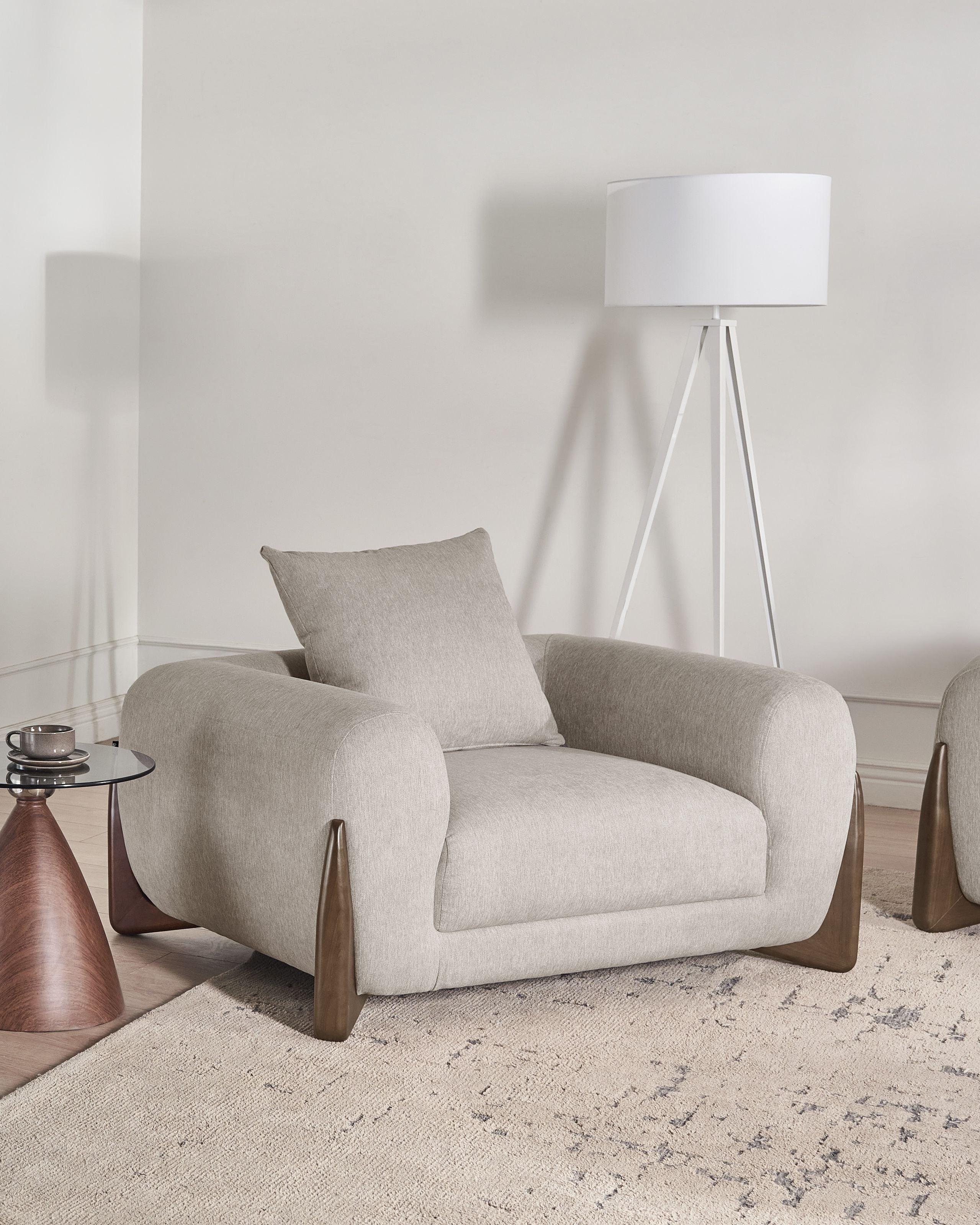 SESSEL Taupe Vinliden Textil Beliani Möbel > Sessel > Polstersessel Taupe