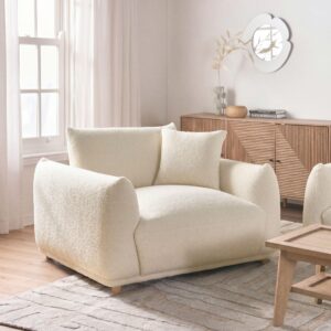wohnli-moebel-suche-800001830283-1 SESSEL Bouclé Cremeweiß Jubek Textil Beliani Möbel > Sessel > Polstersessel Weiß