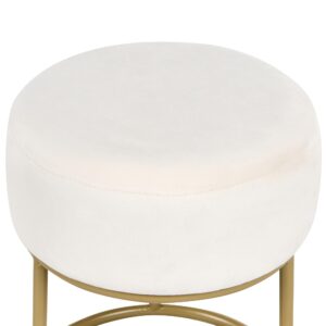 wohnli-moebel-suche-800001830299-1 HOCKER Samtstoff Cremeweiß Delco Textil Beliani Möbel > Sessel > Hocker Weiß