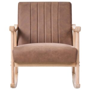 wohnli-moebel-suche-800001830335-1 SCHAUKELSESSEL Kunstleder Braun Leknes Kunststoff Beliani Möbel > Sessel > Relaxsessel Braun