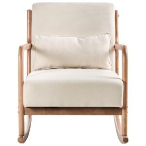 wohnli-moebel-suche-800001830337-1 SCHAUKELSESSEL Stoff Hellbeige Skovde Textil Beliani Möbel > Sessel > Relaxsessel Beige