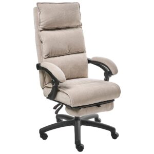 Wohnli Möbelsuche - CHEFSESSEL mit Fußstütze Chenillegewebe Beige Eaton