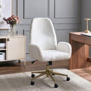 BÜROSTUHL Bouclé Weiß Clare Textil Beliani Möbel > Stühle > Bürostühle > Chefsessel Weiß