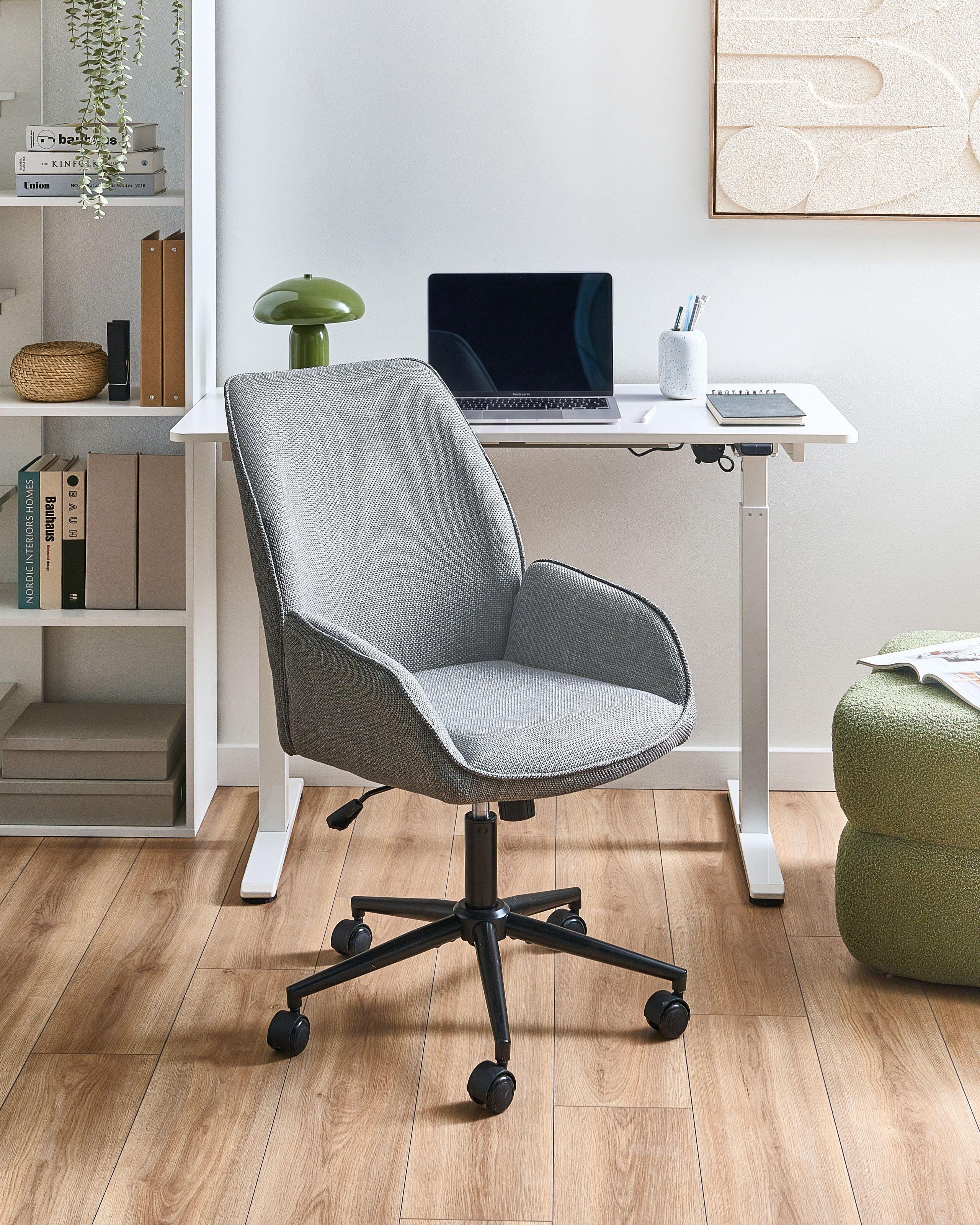 BÜROSTUHL Kunstleinen Dunkelgrau Castile Textil Beliani Möbel > Stühle > Bürostühle > Chefsessel Grau