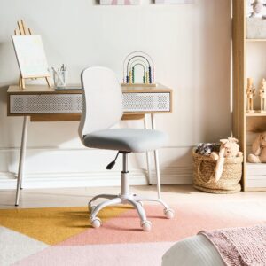 wohnli-moebel-suche-800001831071-1 SCHREIBTISCHSTUHL Stoff Hellgrau Blissful Textil Beliani Möbel > Stühle > Bürostühle > Chefsessel Grau