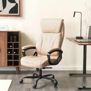 wohnli-moebel-suche-800001831078-1 CHEFSESSEL Kunstleder Beige Proud Kunststoff Beliani Möbel > Stühle > Bürostühle > Chefsessel Beige