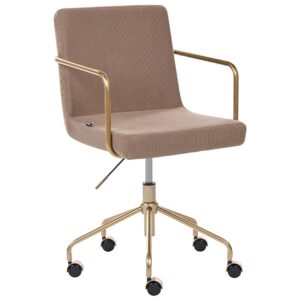 wohnli-moebel-suche-800001831094-1 BÜROSTUHL Cord Hellbraun Trinity Textil Beliani Möbel > Stühle > Bürostühle > Chefsessel Braun
