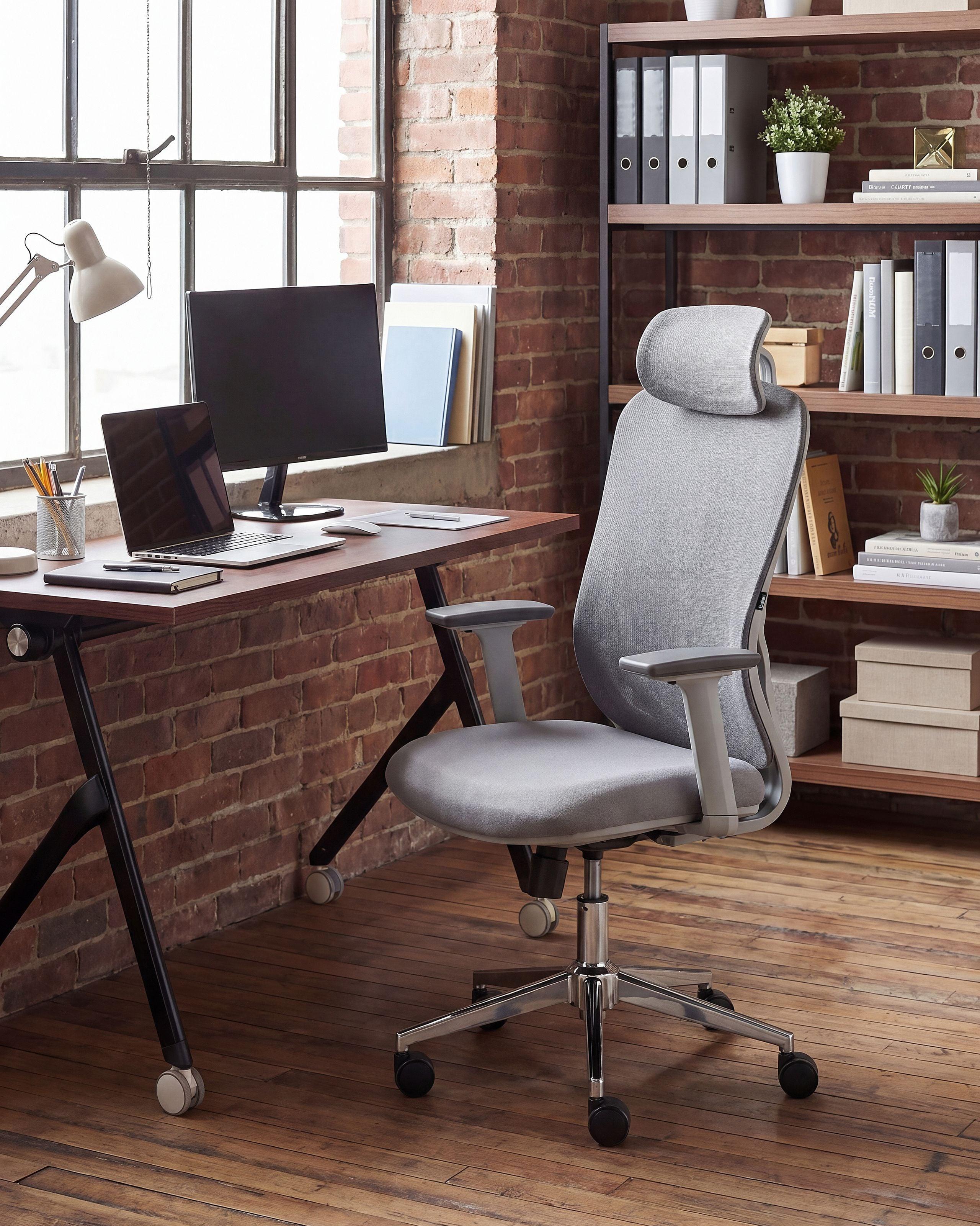 BÜROSTUHL Grau Ervione Textil Beliani Möbel > Stühle > Bürostühle > Chefsessel Grau