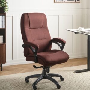 wohnli-moebel-suche-800001831174-1 CHEFSESSEL Leinen Braun Magnus Textil Beliani Möbel > Stühle > Bürostühle > Chefsessel Braun