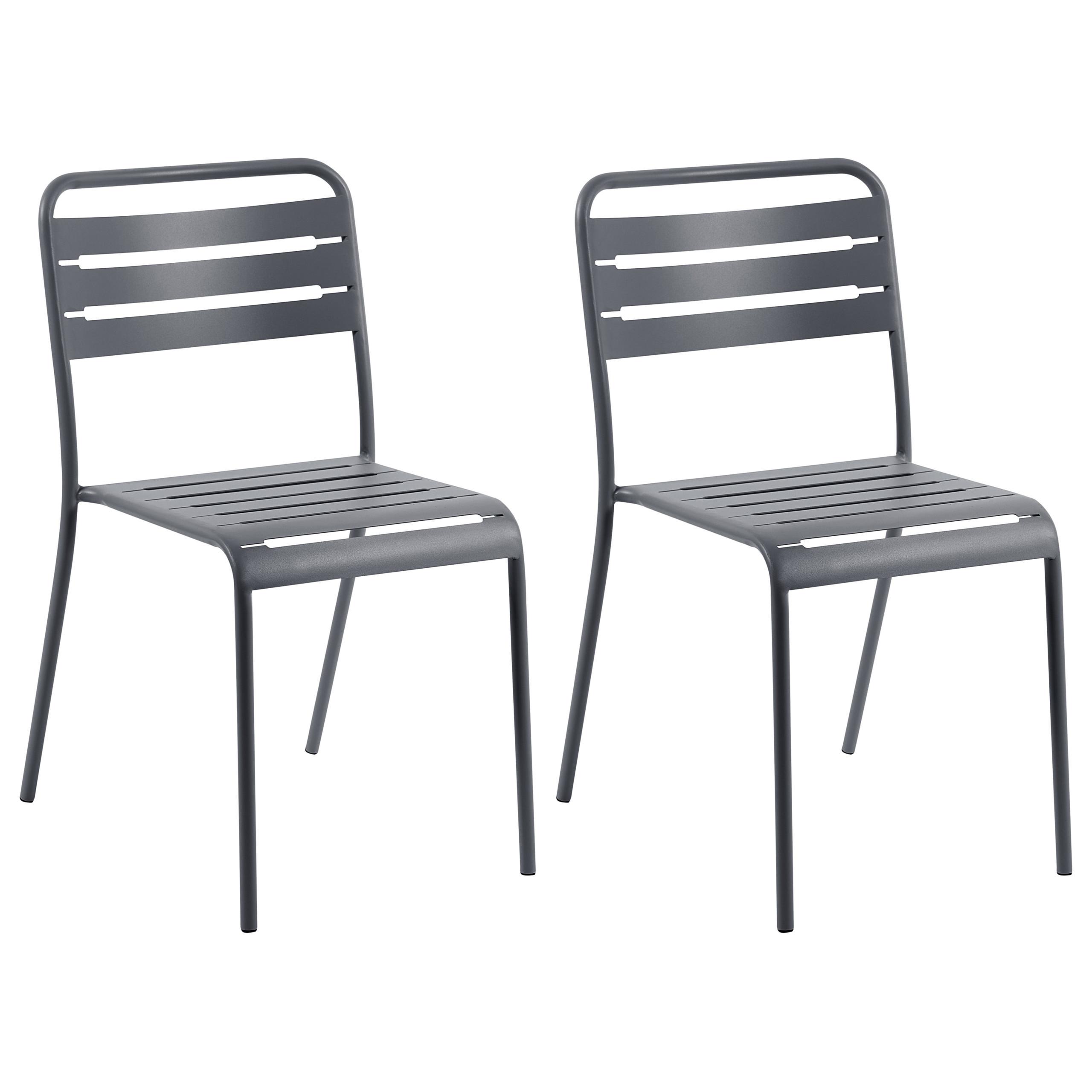 wohnli-moebel-suche-800001831251 Wohnli Möbelsuche - GARTENSTUHL 2er-Set Metall Dunkelgrau Lefkada