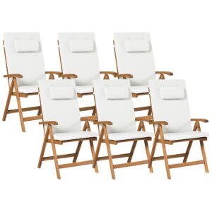 wohnli-moebel-suche-800001831259 Wohnli Möbelsuche - GARTENSTUHL 6er-Set und Sitzkissen Akazienholz Cremeweiß Java Premium