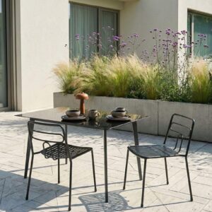 GARTENSTUHL 2er-Set Metall Schwarz Agerola Metall Beliani Garten & Outdoor > Gartenmöbel > Gartenstühle Schwarz