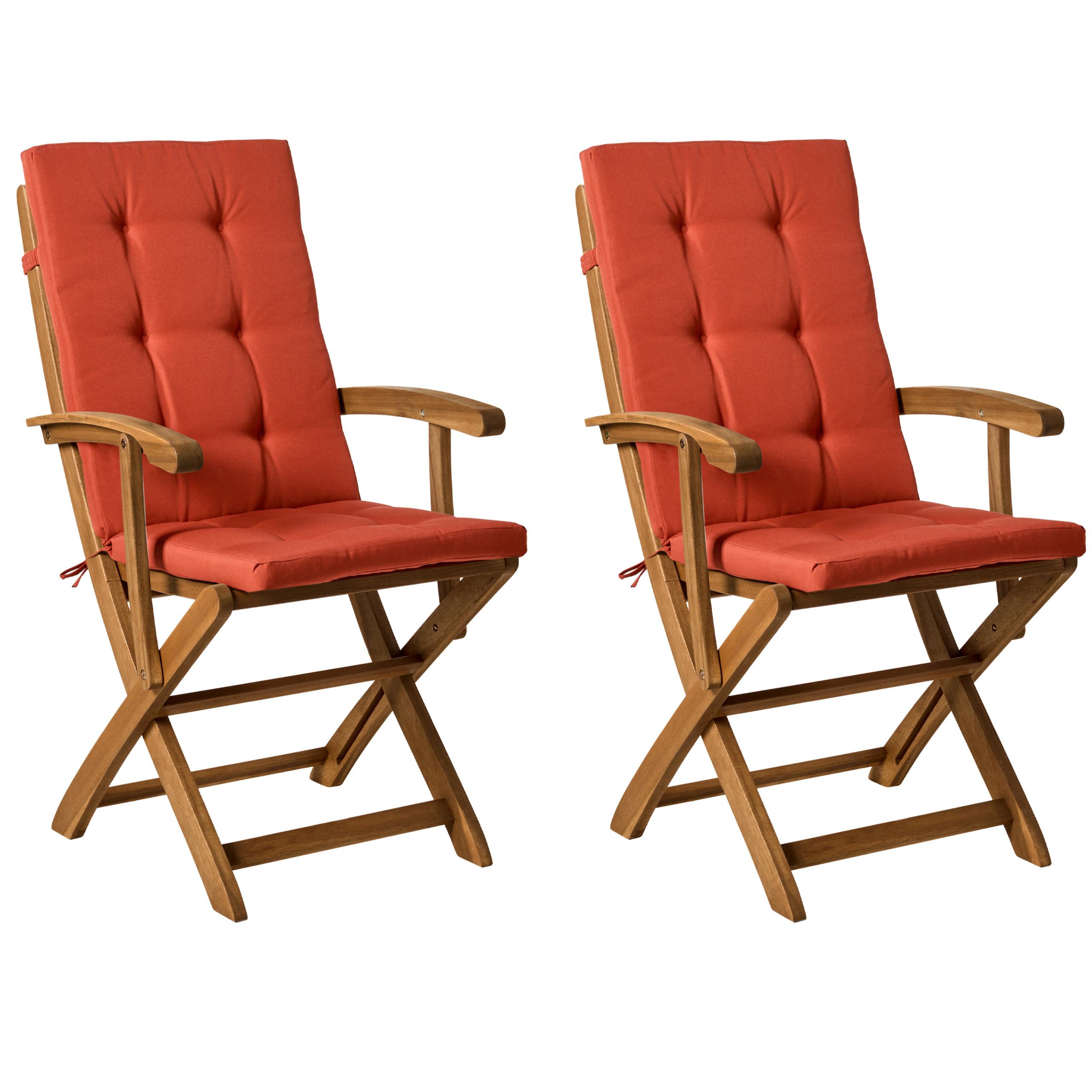 wohnli-moebel-suche-800001831273 Wohnli Möbelsuche - GARTENSTUHL 2er-Set und Sitzkissen Akazienholz Rot Maui Premium
