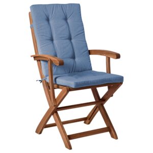wohnli-moebel-suche-800001831274-1 GARTENSTUHL 2er-Set und Sitzkissen Akazienholz Blau Maui Premium Holz Beliani Garten & Outdoor > Gartenmöbel > Gartenstühle Braun