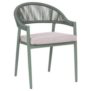 wohnli-moebel-suche-800001831285-1 STUHL 4er-Set und Sitzkissen Metall Grün Ormea Metall Beliani Garten & Outdoor > Gartenmöbel > Gartenstühle Taupe