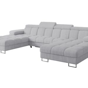 wohnli-moebel-suche-800001833584 Wohnli Möbelsuche - WOHNLANDSCHAFT mit Schlaffunktion und Bettkasten COMA U2 345x203x79 Grau Cord