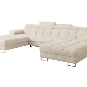 wohnli-moebel-suche-800001833587 Wohnli Möbelsuche - WOHNLANDSCHAFT mit Schlaffunktion und Bettkasten COMA U2 345x203x79 Beige Cord