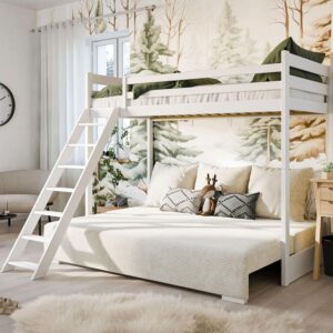 BETT 90/200 Orlane Weiß Holz Petits-meubles Möbel > Betten > Hoch- und Etagenbetten > Hochbetten Weiß
