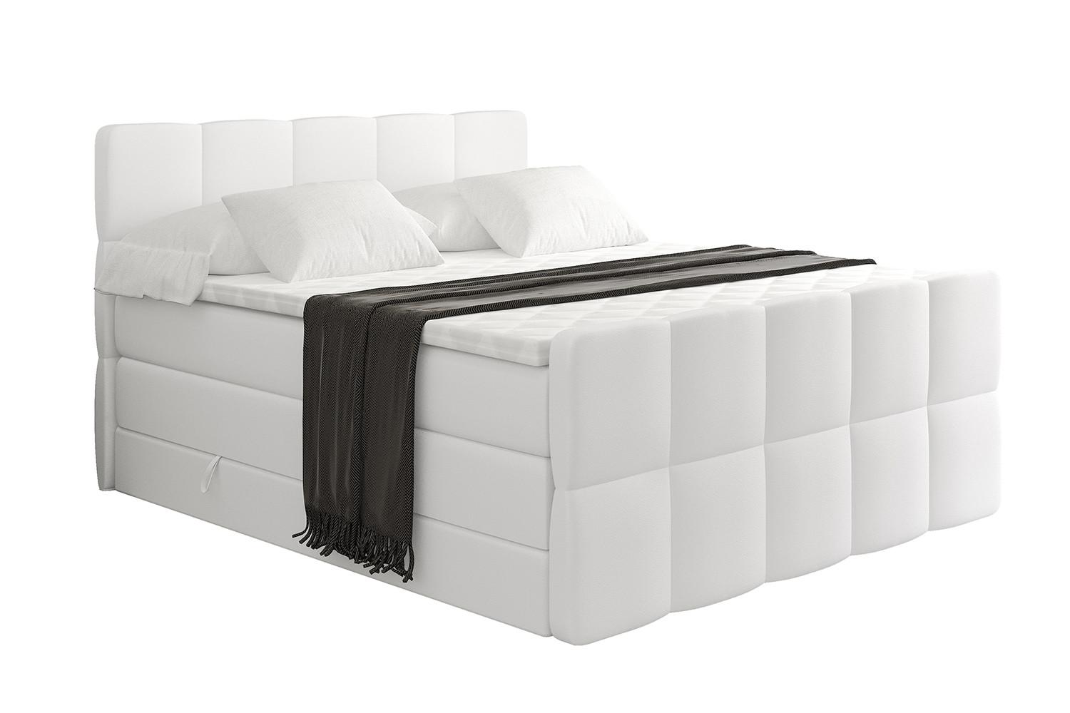 wohnli-moebel-suche-800001834486 Wohnli Möbelsuche - BOXSPRINGBETT mit Matratze und Lattenrost - LIRO-Z KING-200x200 - Weiß Kunstleder