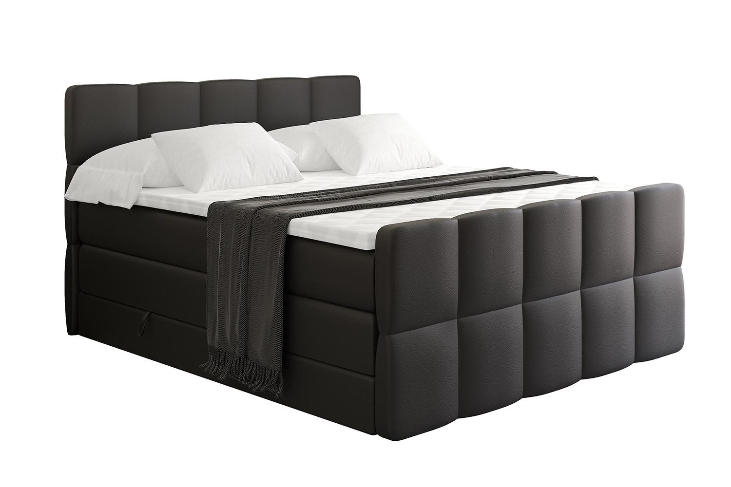 wohnli-moebel-suche-800001834495 Wohnli Möbelsuche - BOXSPRINGBETT mit Matratze und Lattenrost - LIRO-Z KING-180x200 - Schwarz Kunstleder