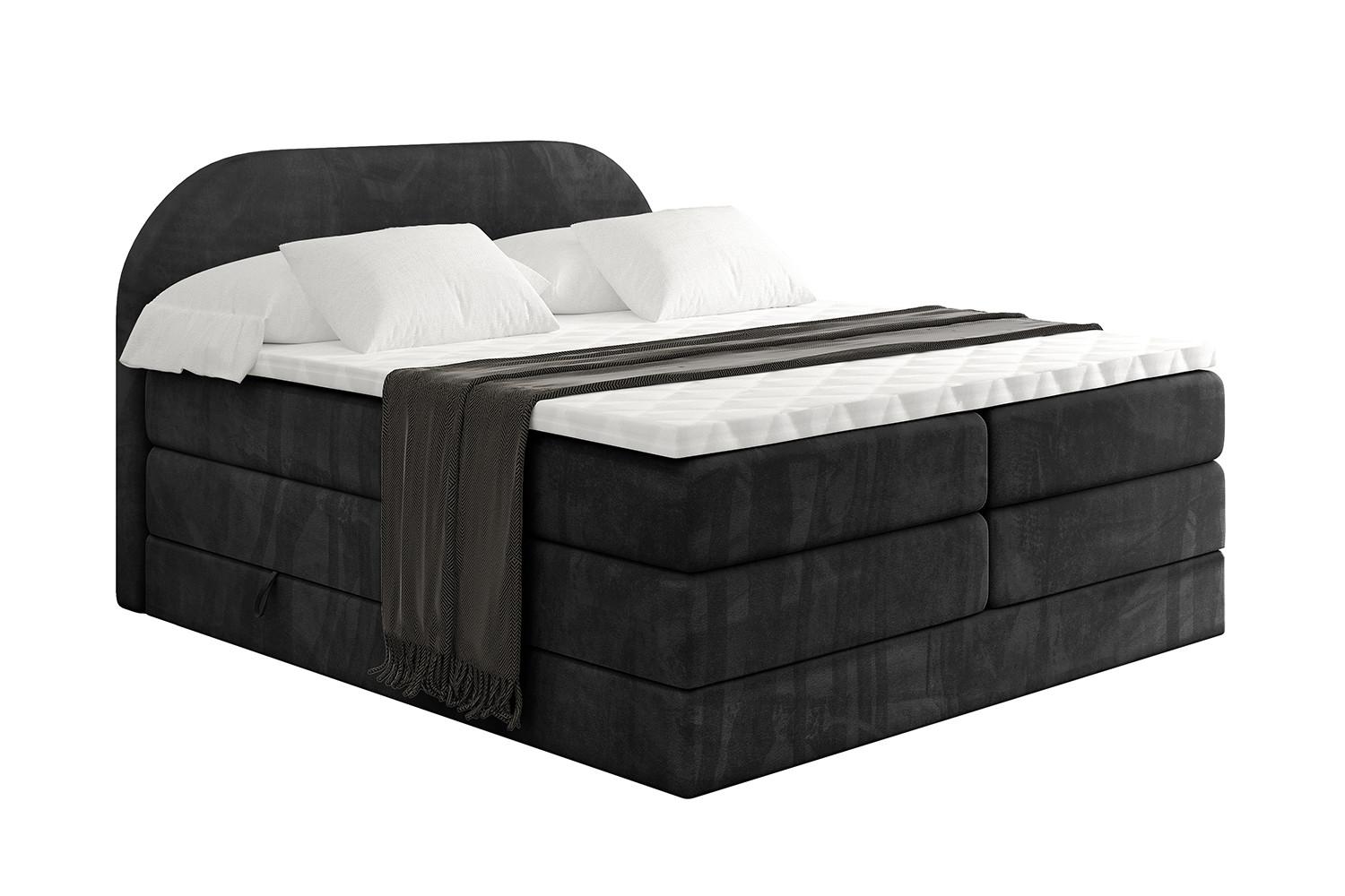 wohnli-moebel-suche-800001834600 Wohnli Möbelsuche - BOXSPRINGBETT mit Matratze und Lattenrost - NOX KING-200x200 - Schwarz Casablanca