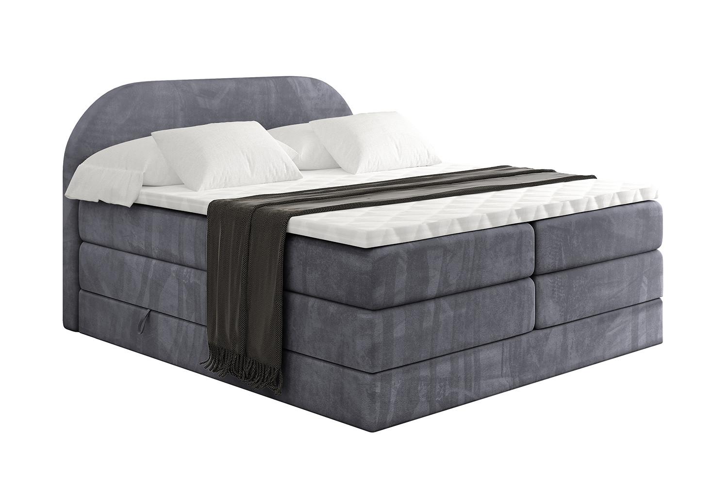 wohnli-moebel-suche-800001834615 Wohnli Möbelsuche - BOXSPRINGBETT mit Matratze und Lattenrost - NOX KING-200x200 - Dunkelgrau Casablanca