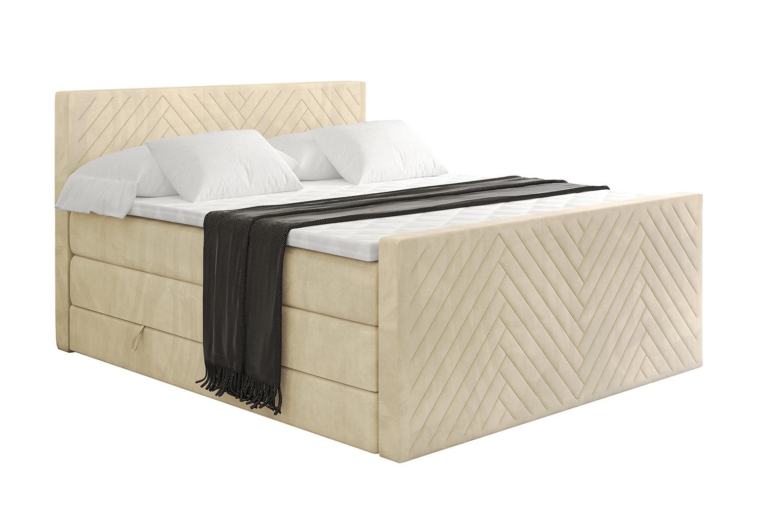 wohnli-moebel-suche-800001834641 Wohnli Möbelsuche - BOXSPRINGBETT mit Matratze und Lattenrost - VEXA-Z KING-140x200 - Beige Monolith