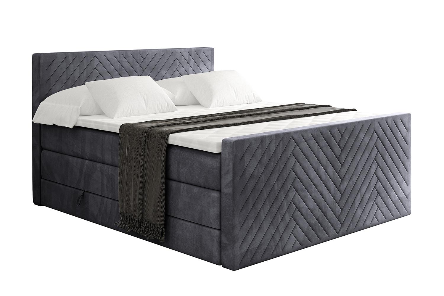 wohnli-moebel-suche-800001834642 Wohnli Möbelsuche - BOXSPRINGBETT mit Matratze und Lattenrost - VEXA-Z KING-140x200 - Dunkelgrau Casablanca