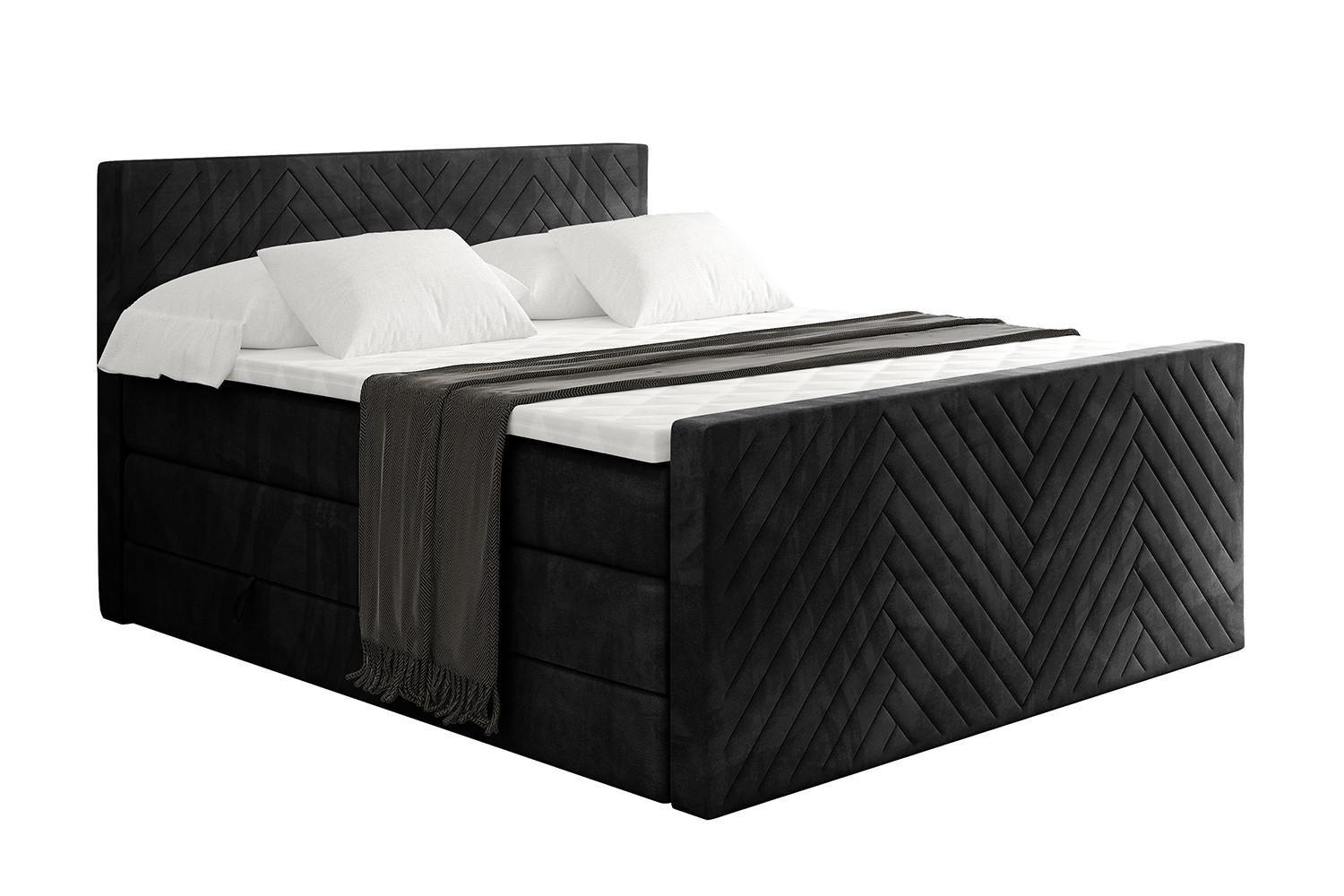 wohnli-moebel-suche-800001834644 Wohnli Möbelsuche - BOXSPRINGBETT mit Matratze und Lattenrost - VEXA-Z KING-120x200 - Schwarz Casablanca