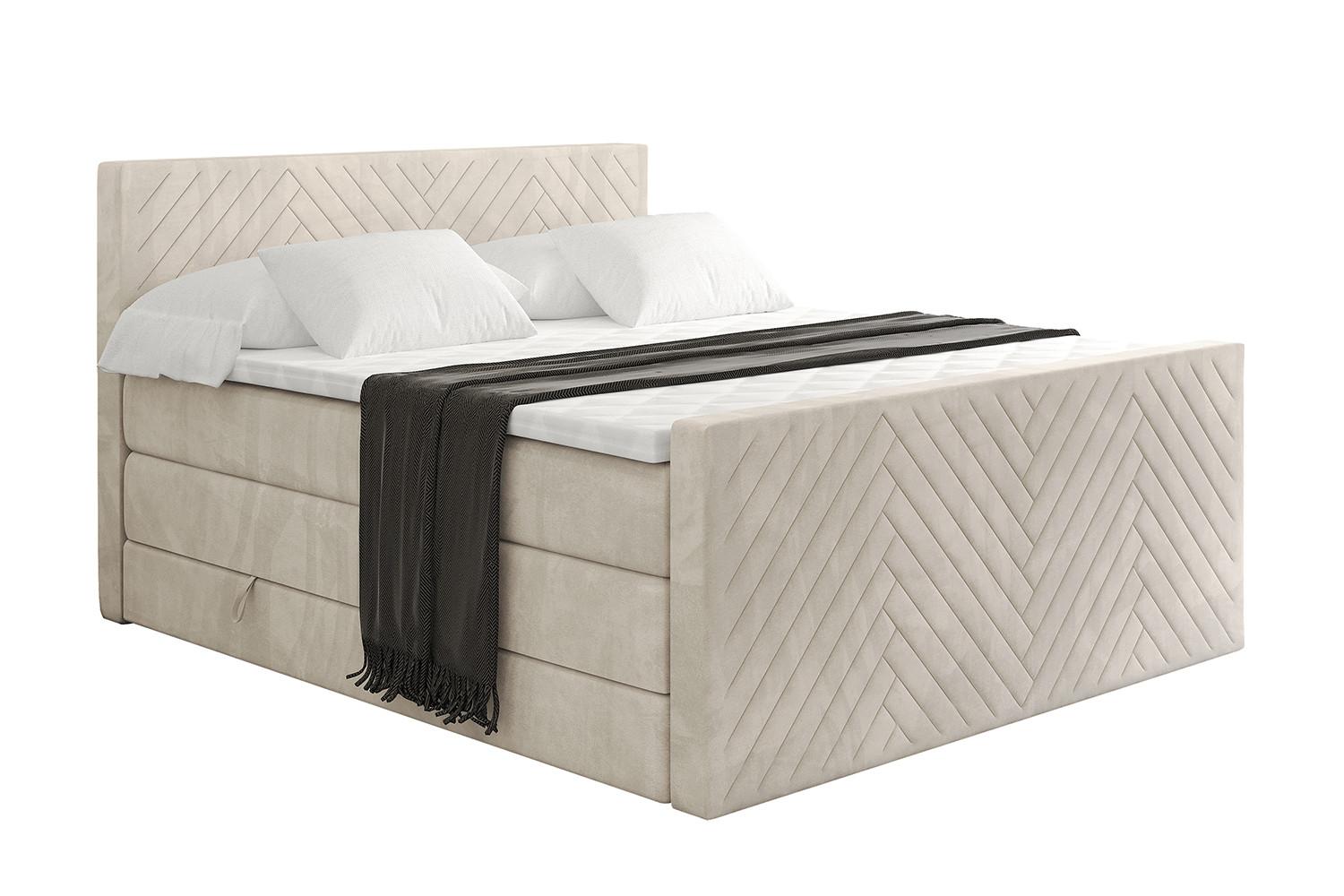 wohnli-moebel-suche-800001834647 Wohnli Möbelsuche - BOXSPRINGBETT mit Matratze und Lattenrost - VEXA-Z KING-120x200 - Beige Casablanca