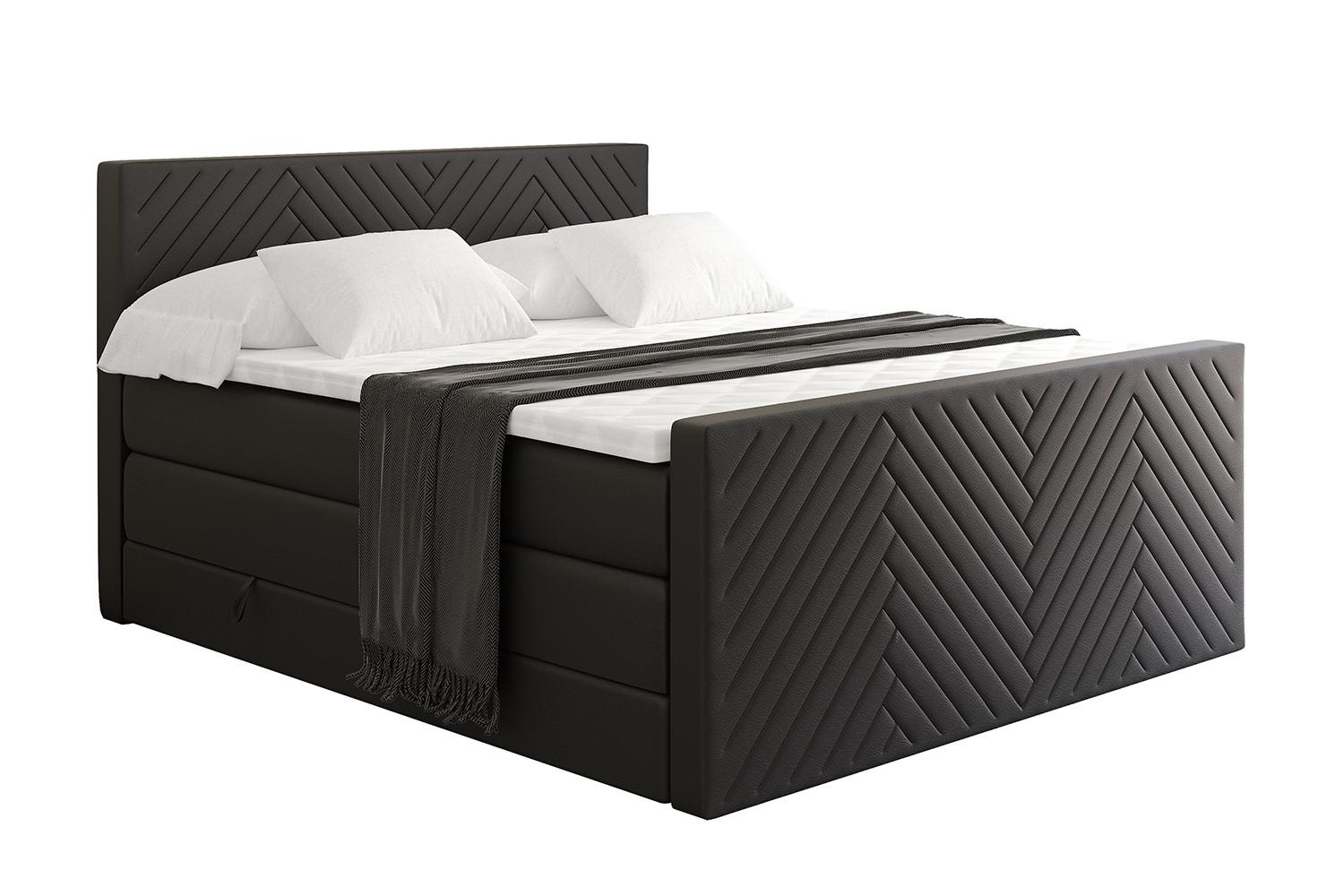 wohnli-moebel-suche-800001834648 Wohnli Möbelsuche - BOXSPRINGBETT mit Matratze und Lattenrost - VEXA-Z KING-120x200 - Schwarz Kunstleder