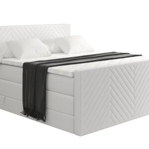 wohnli-moebel-suche-800001834655 Wohnli Möbelsuche - BOXSPRINGBETT mit Matratze und Lattenrost - VEXA-Z KING-200x200 - Weiß Kunstleder