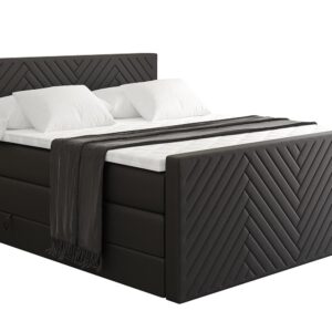 wohnli-moebel-suche-800001834659 Wohnli Möbelsuche - BOXSPRINGBETT mit Matratze und Lattenrost - VEXA-Z KING-200x200 - Schwarz Kunstleder