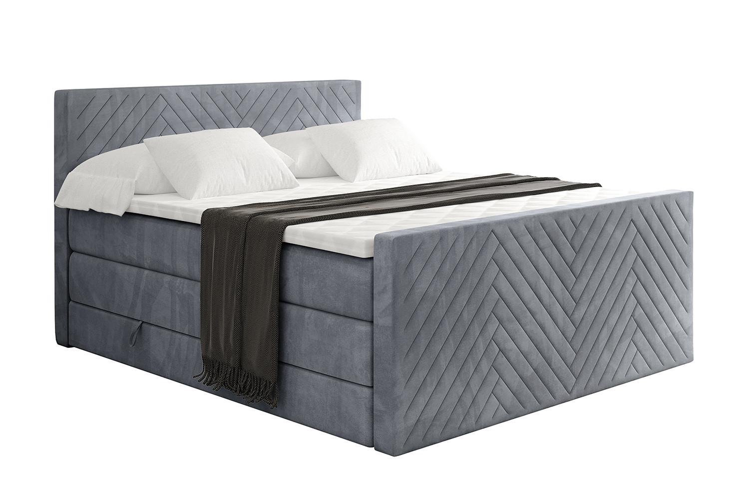 wohnli-moebel-suche-800001834661 Wohnli Möbelsuche - BOXSPRINGBETT mit Matratze und Lattenrost - VEXA-Z KING-200x200 - Grau Casablanca