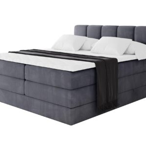 wohnli-moebel-suche-800001834696 Wohnli Möbelsuche - BOXBETT mit Matratze H3/H4 - FAMA KING - 160x200 cm Dunkelgrau Casablanca