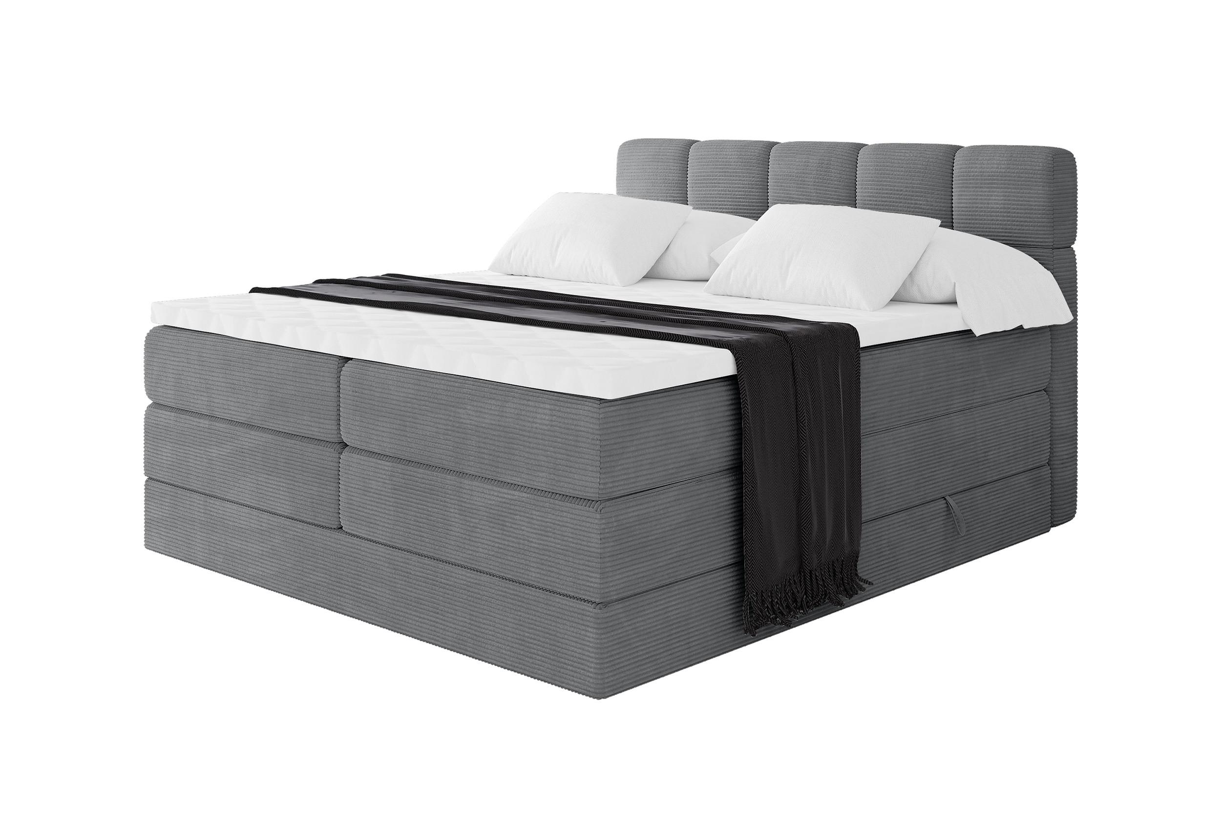 wohnli-moebel-suche-800001834705 Wohnli Möbelsuche - BOXBETT mit Matratze H3/H4 - FAMA KING - 120x200 cm Dunkelgrau Poso