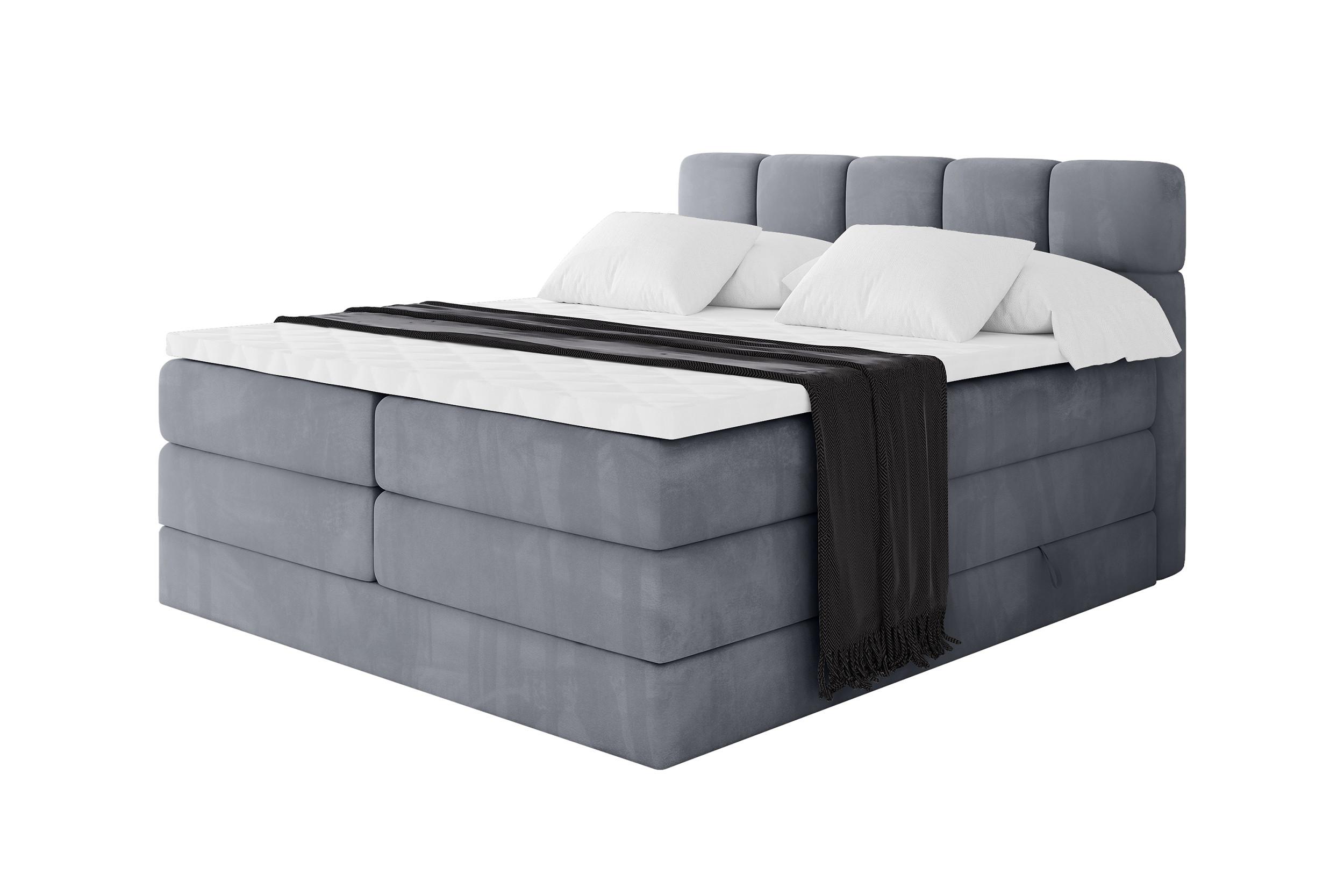 wohnli-moebel-suche-800001834749 Wohnli Möbelsuche - BOXBETT mit Matratze H3/H4 - FAMA KING - 200x200 cm Grau Casablanca