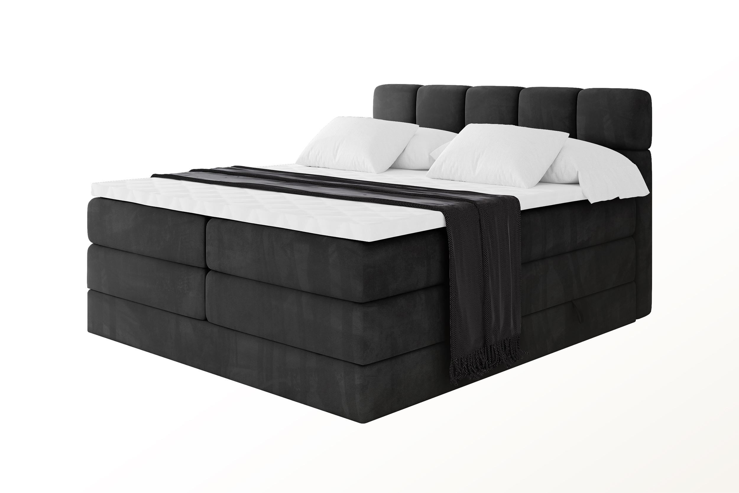 wohnli-moebel-suche-800001834759 Wohnli Möbelsuche - BOXBETT mit Matratze H3/H4 - FAMA KING - 180x200 cm Schwarz Casablanca