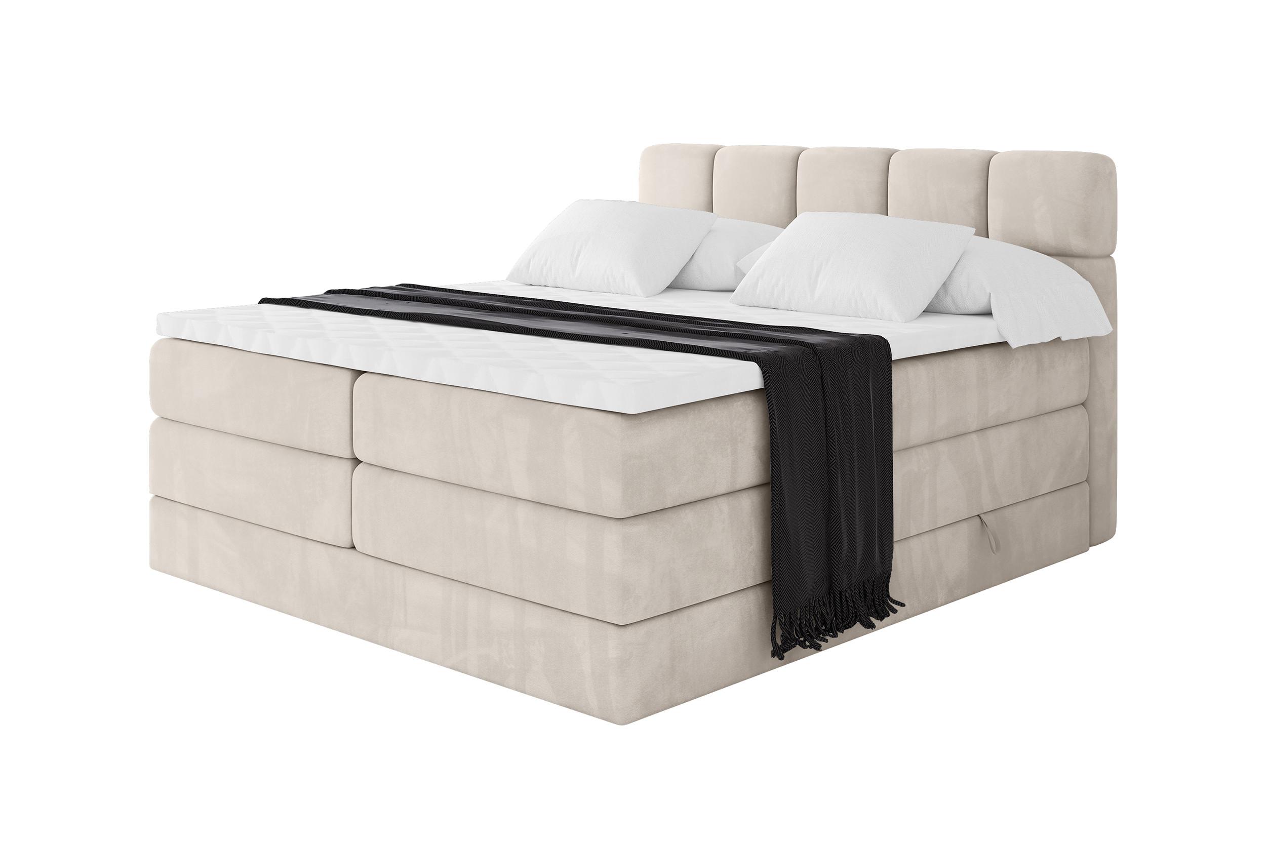 wohnli-moebel-suche-800001834762 Wohnli Möbelsuche - BOXBETT mit Matratze H3/H4 - FAMA KING - 200x200 cm Beige Casablanca