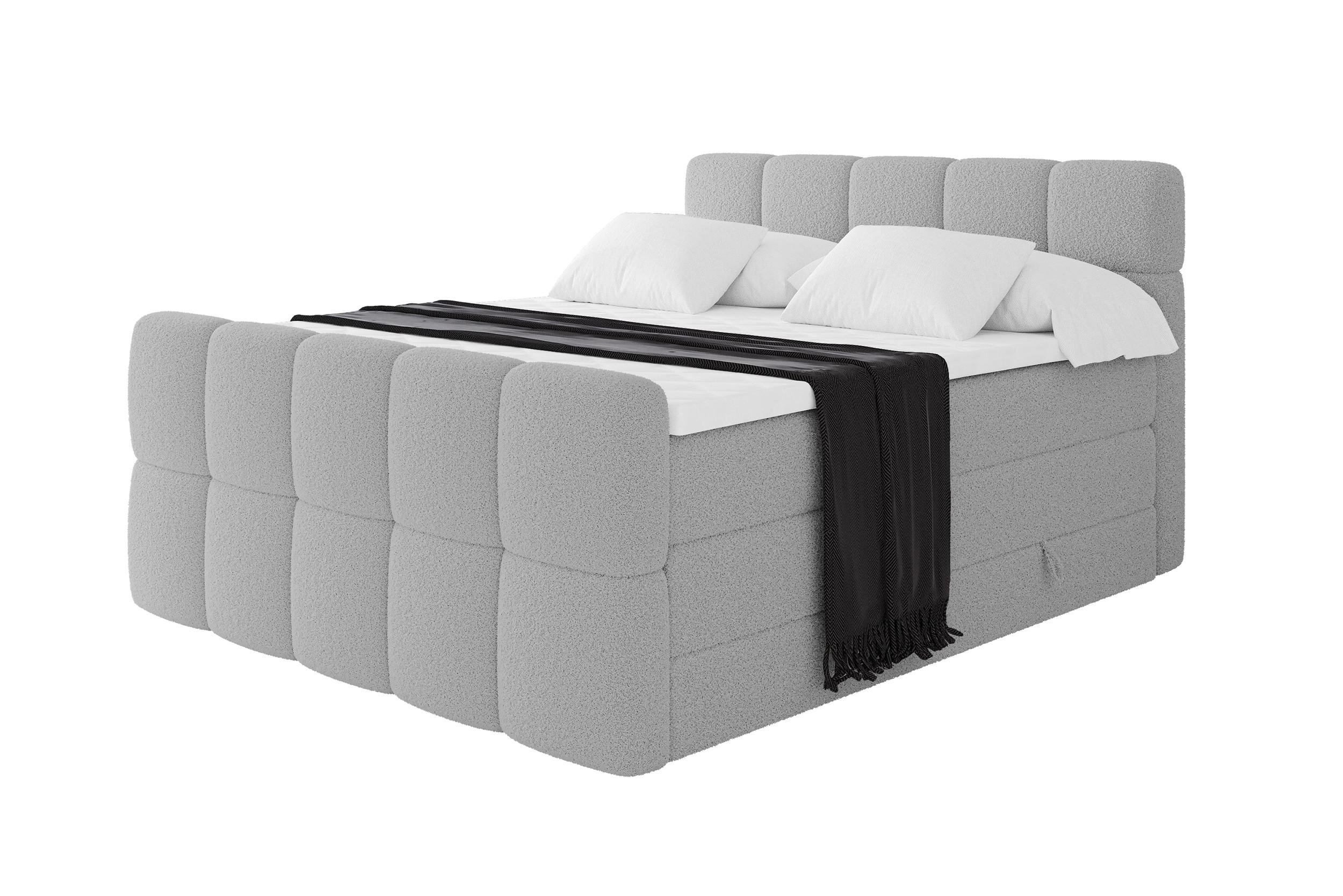 wohnli-moebel-suche-800001834936 Wohnli Möbelsuche - BOXBETT mit Matratze H3/H4 - FAMA-Z KING - 200x200 cm Hellgrau Quelle