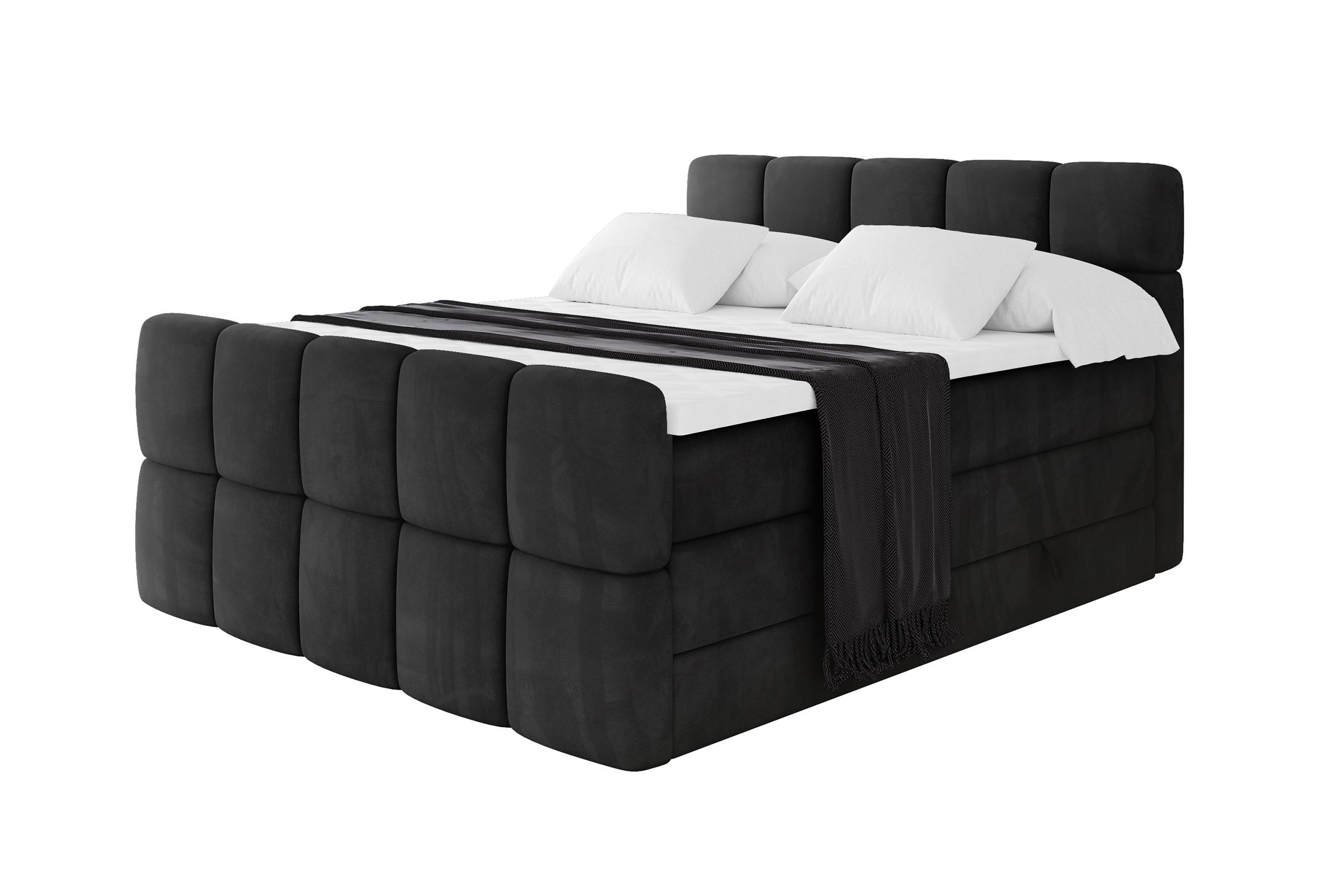 wohnli-moebel-suche-800001834940 Wohnli Möbelsuche - BOXBETT mit Matratze H3/H4 - FAMA-Z KING - 140x200 cm Schwarz Casablanca