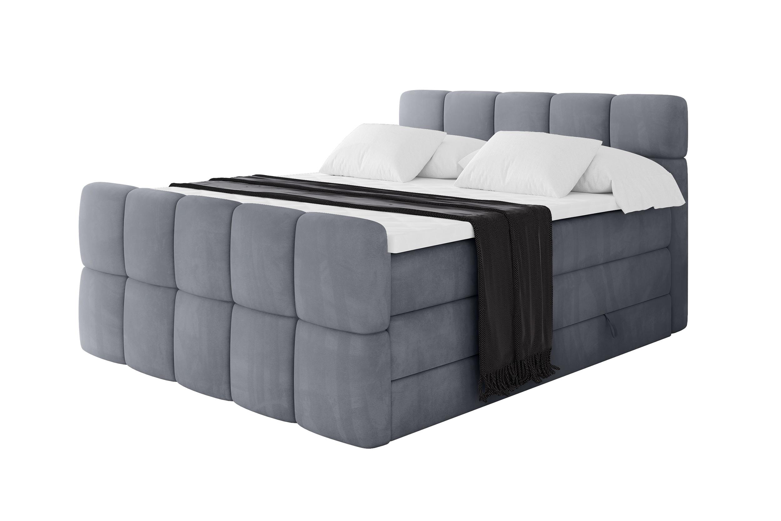 wohnli-moebel-suche-800001834955 Wohnli Möbelsuche - BOXBETT mit Matratze H3/H4 - FAMA-Z KING - 200x200 cm Grau Casablanca