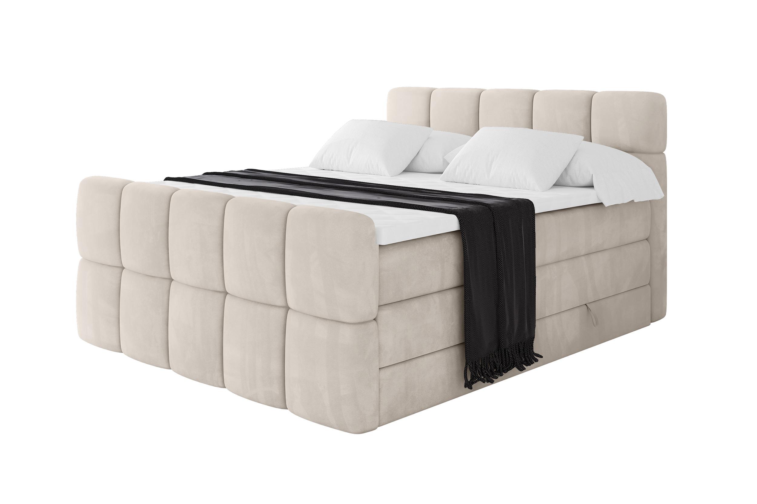 wohnli-moebel-suche-800001834982 Wohnli Möbelsuche - BOXBETT mit Matratze H3/H4 - FAMA-Z KING - 180x200 cm Beige Casablanca