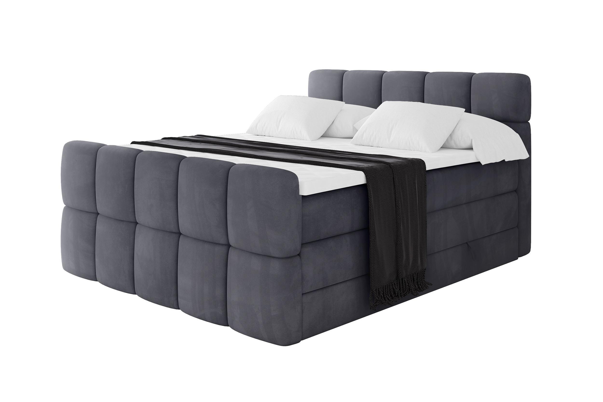 wohnli-moebel-suche-800001834996 Wohnli Möbelsuche - BOXBETT mit Matratze H3/H4 - FAMA-Z KING - 180x200 cm Dunkelgrau Casablanca
