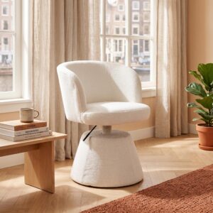 DREHSTUHL Höhenverstellbar 360° Barhocker Chenille Textil Urban Meuble Möbel > Sessel > Polstersessel Beige