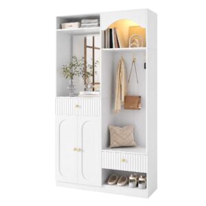 Wohnli Möbelsuche - GARDEROBE 100cm Weiß mit LED