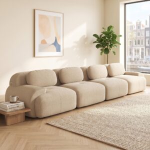 4-SITZER SOFA Modulares Boneless Cord Sofa Rahmenlos Textil Urban Meuble Möbel > Sofas & Couches > Sofas Beige