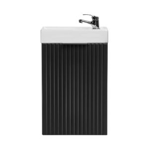 wohnli-moebel-suche-800001855168-1 HANDWASCHBECKEN-MÖBEL 40cm Adriel Mattschwarz Holzwerkstoff Petits-meubles Möbel > Schränke > Badezimmerschränke > Waschtische Schwarz