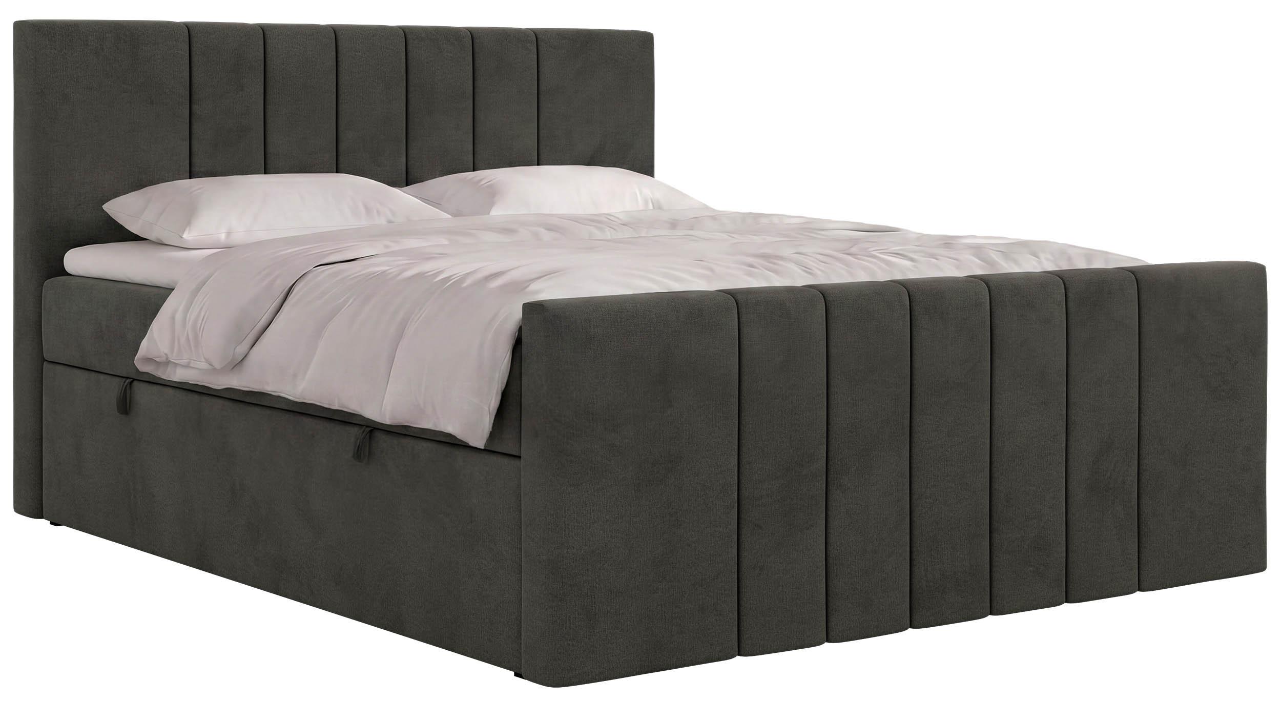 wohnli-moebel-suche-800001858851 Wohnli Möbelsuche - BOXBETT INERO DUO 140/200 - Dunkelgrau Velvet - Topper Visco - H4