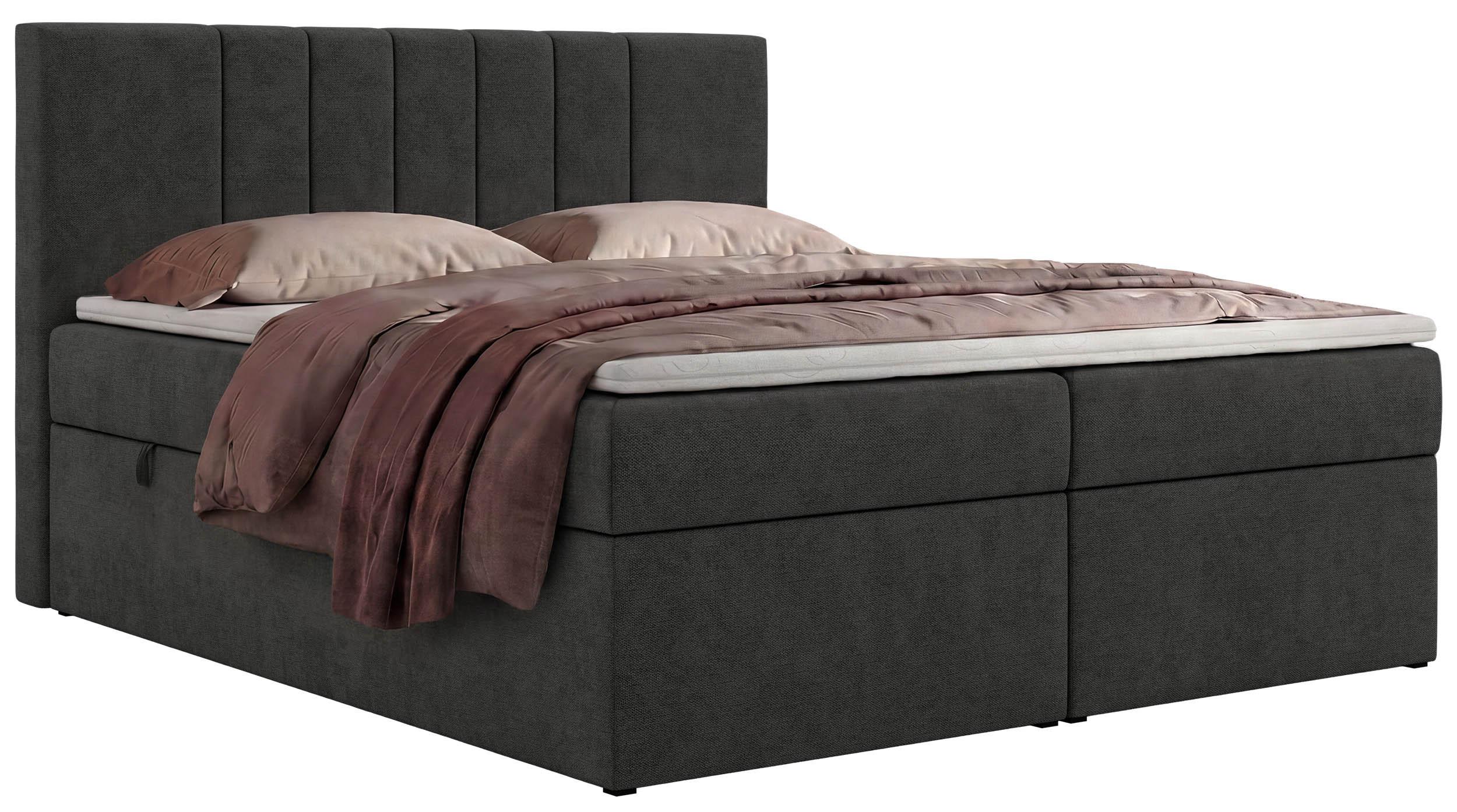 wohnli-moebel-suche-800001858864 Wohnli Möbelsuche - BOXBETT INERO 200/200 - Dunkelgrau Stukture - Topper Visco - H4